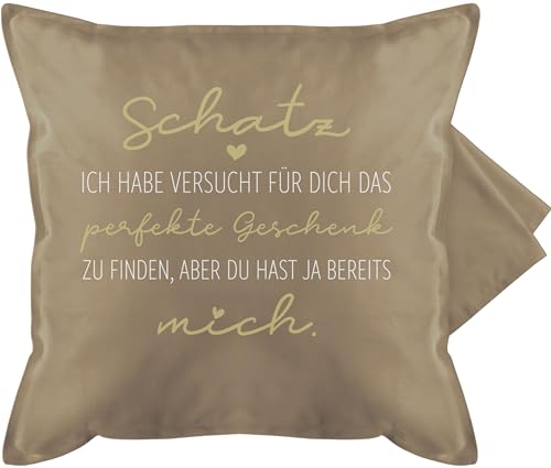 Shirtracer Kissenbezug - Valentinstag Partner Kissen Ideen - Schatz Finden - Männer Geschenk Mann Ich Liebe Dich Männertagsgeschenke - 50 x 50 cm - Beige von Shirtracer