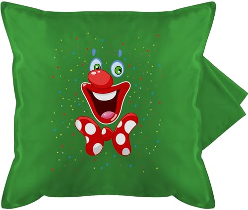Shirtracer Kissenbezug - & Fasching - Kissen - Clown Gesicht Karneval Kostüm I Clownkostüm witziges Clowngesicht I Fastnacht I Fasnacht I Fasnet - 50 x 50 cm - Grün - karnevalskissen Fasching- Clowns von Shirtracer