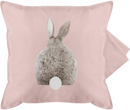 Shirtracer Kissenbezug - Osterkissen - Ostern Hase Hasen Hasenmotiv - 50 x 50 cm - Hellrosa - ostergeschenke für großeltern osterartikel kissenhülle hasenkissen osterkissenhüllen Oster kleinigkeit von Shirtracer