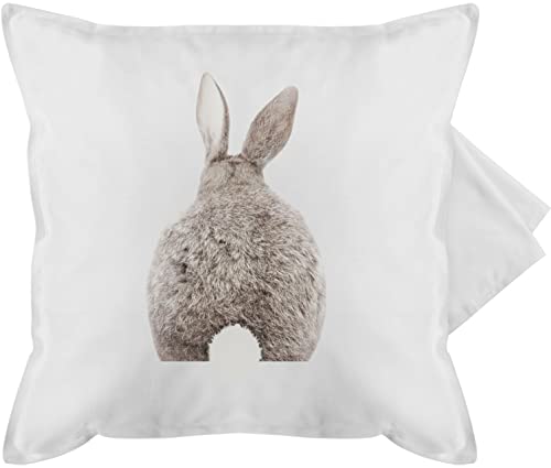 Kissenbezug - Osterkissen - Ostern Hase Hasen Hasenmotiv - 50 x 50 cm - Weiß - besondere ostergeschenke kissen ostergeschenk kleinigkeit osterüberraschung kissenhülle+ostern easter hasenkissen von Shirtracer