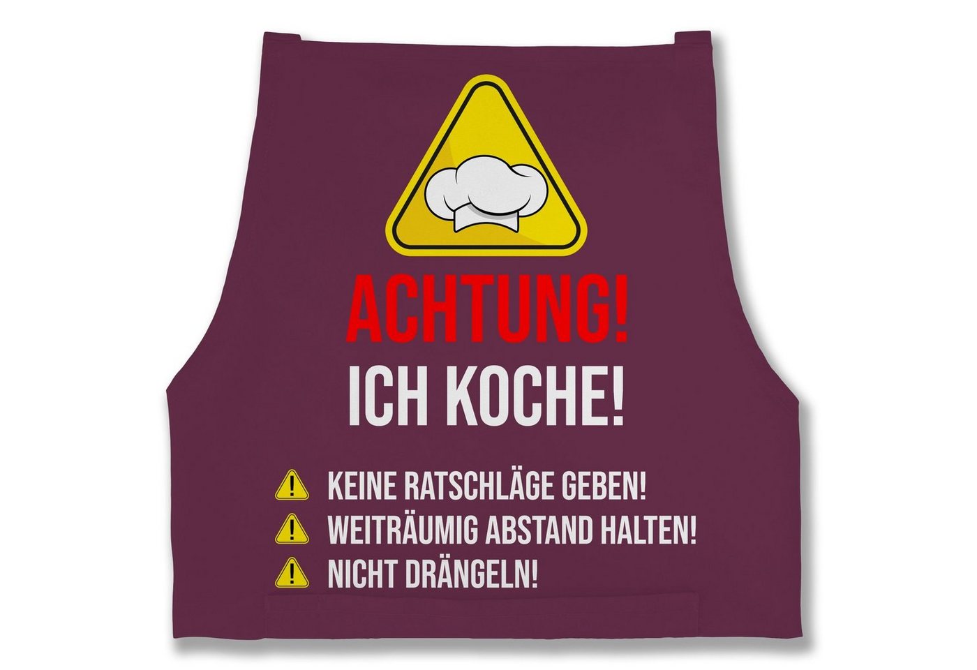 Shirtracer Kochschürze Achtung Ich koche - Geschenk Köche Koch Köchin Geschenkidee Küche, (1-tlg), Kochschürze von Shirtracer