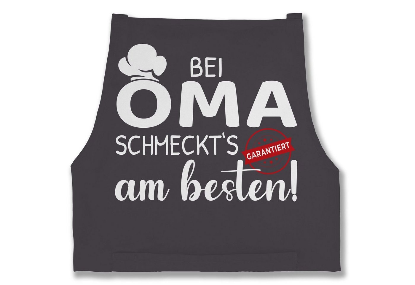 Shirtracer Kochschürze Bei Oma schmeckts am besten - Garantiert - Geschenkideen Oma Weihnacht, (1-tlg), Oma Großmutter Omi von Shirtracer