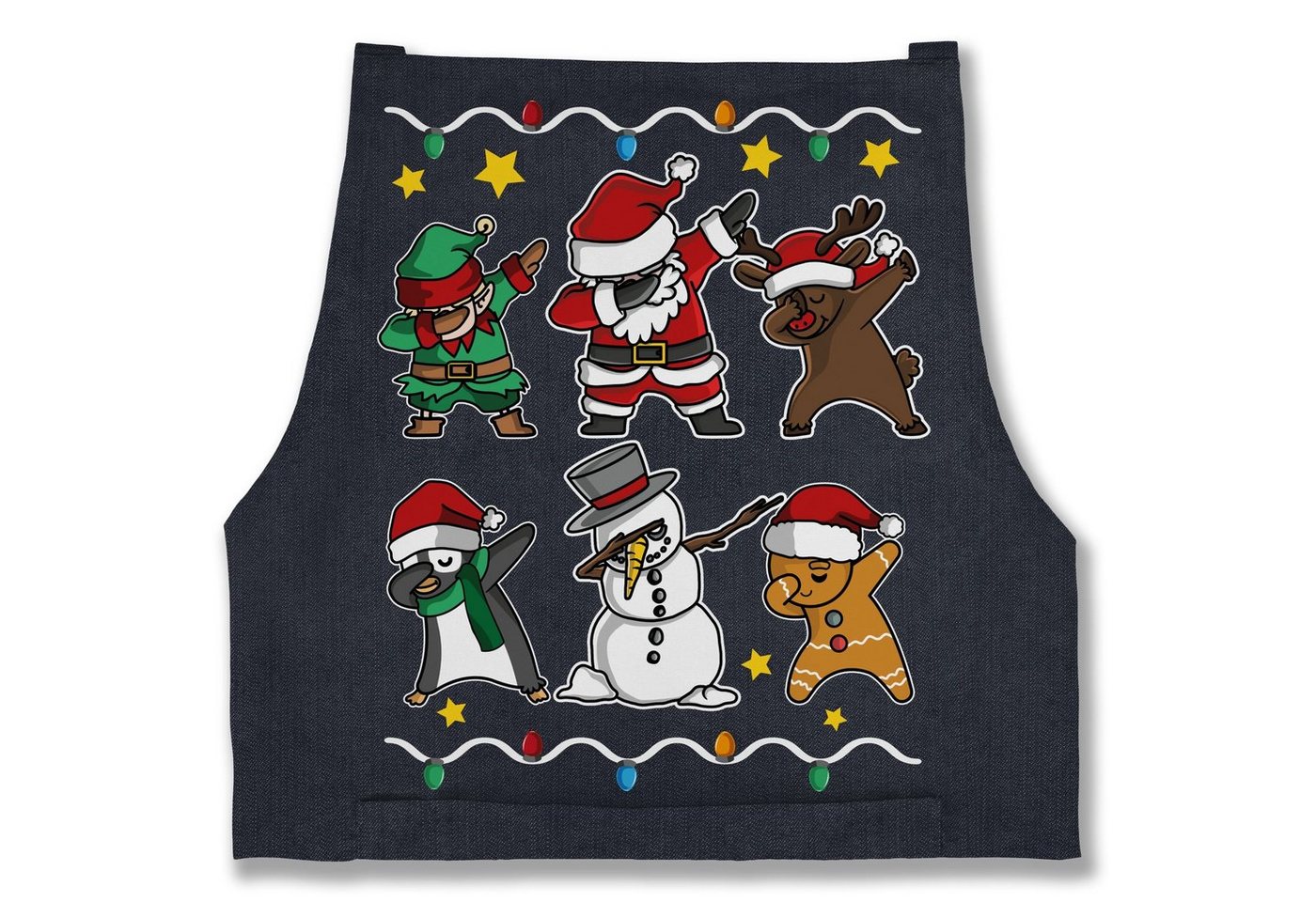 Shirtracer Kochschürze Dabbing Weihnachtsfiguren Schneemann Weihnachtsmann Rentier, (1-tlg), Weihnachtsschürze Erwachsene von Shirtracer