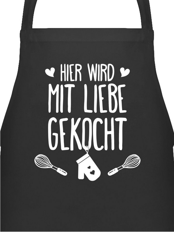 Shirtracer Kochschürze Hier wird mit Liebe gekocht, (1-tlg), Kochschürze von Shirtracer