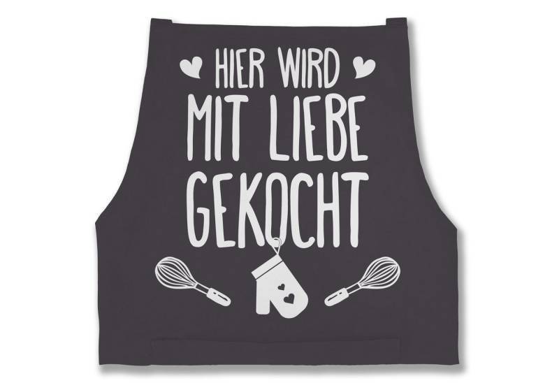 Shirtracer Kochschürze Hier wird mit Liebe gekocht, (1-tlg), Kochschürze von Shirtracer