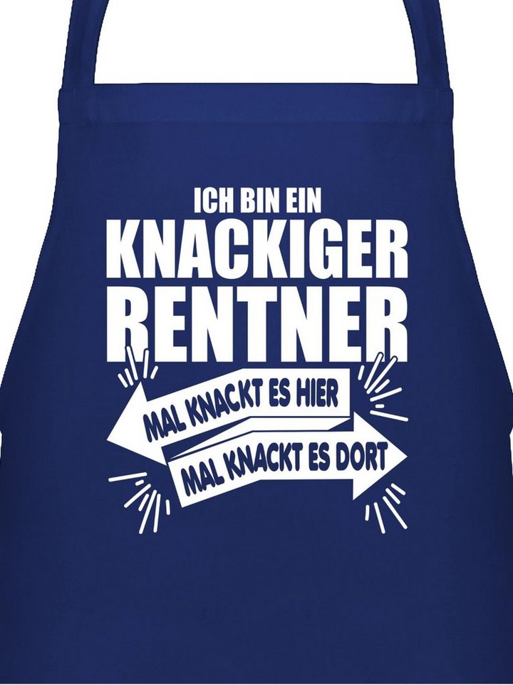 Shirtracer Kochschürze Ich bin ein knackiger Rentner, (1-tlg), Rentner Küchen-Schürze zum Kochen von Shirtracer