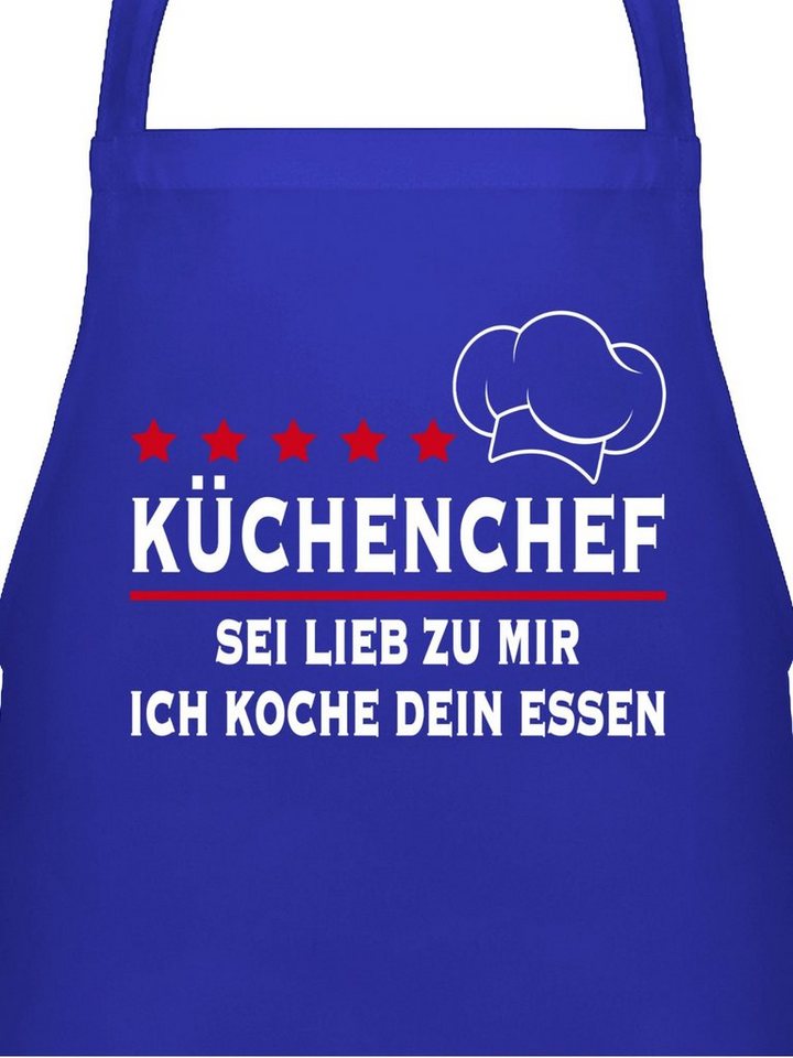 Shirtracer Kochschürze Küchenchef Sei lieb zu mir ich koche dein Essen I Geschenk Hobbykoch I, (1-tlg), Kochschürze Herren Männer von Shirtracer