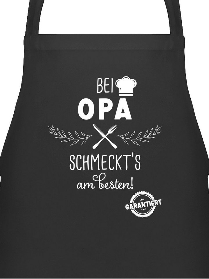 Shirtracer Kochschürze Küchenschürze bei Opa schmeckts am Besten I Opa Geschenk Kochschürze I, (1-tlg), Kochschürze Herren Männer von Shirtracer