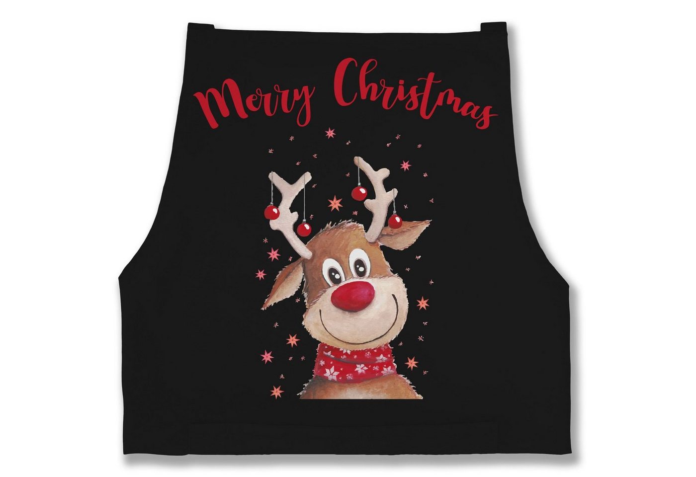 Shirtracer Kochschürze Merry Christmas Rentier, (1-tlg), Weihnachtsschürze Erwachsene von Shirtracer