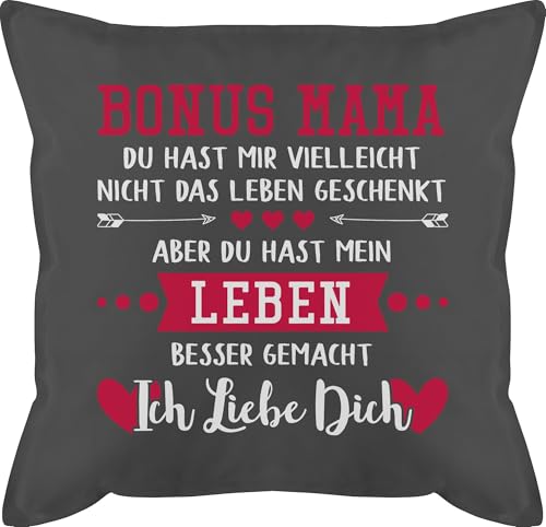 Kissen 50x50 - Bonus Mama Ich Liebe Dich Weiß - 50 x 50 cm - Grau - muttertagsgeschenk stiefmutter mütter Geschenk Mutter bonusmama männerkissen muttertagsgeschenke mom Beste mit füllung Kissen 50x50 - Bonus Mama Ich Liebe Dich Weiß - 50 x 50 cm - Grau - muttertagsgeschenk stiefmutter mütter Geschenk Mutter bonusmama männerkissen muttertagsgeschenke mom Beste mit füllung von Shirtracer