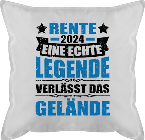 Kissen 50x50 - Rentnerin - Rente 2024 eine echte Legende verlässt das Gelände - 50 x 50 cm - Weiß - ruhestand texte zum renteneintritt pensionierung rentner pensionisten echt pensionsantritt 2023 von Shirtracer