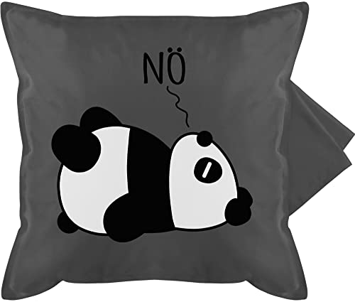 Shirtracer Kissenbezug - Statement - Nö - Panda - schwarz - 50 x 50 cm - Grau - lustige kissenbezüge Statements Panda-Motiv Kissen mit kissenhülle bezug zierkissenhülle gurli Couch Motiven von Shirtracer