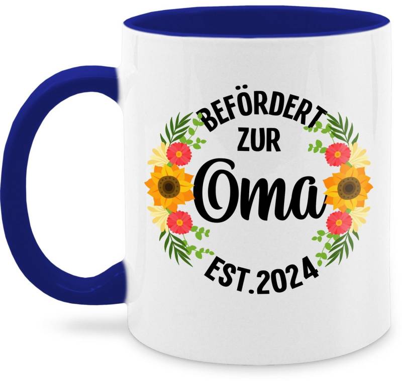 Shirtracer Tasse Befördert zur Oma 2024 mit Blumen - schwarz, Keramik, Oma Großmutter Shirtracer Tasse Befördert zur Oma 2024 mit Blumen - schwarz, Keramik, Oma Großmutter von Shirtracer