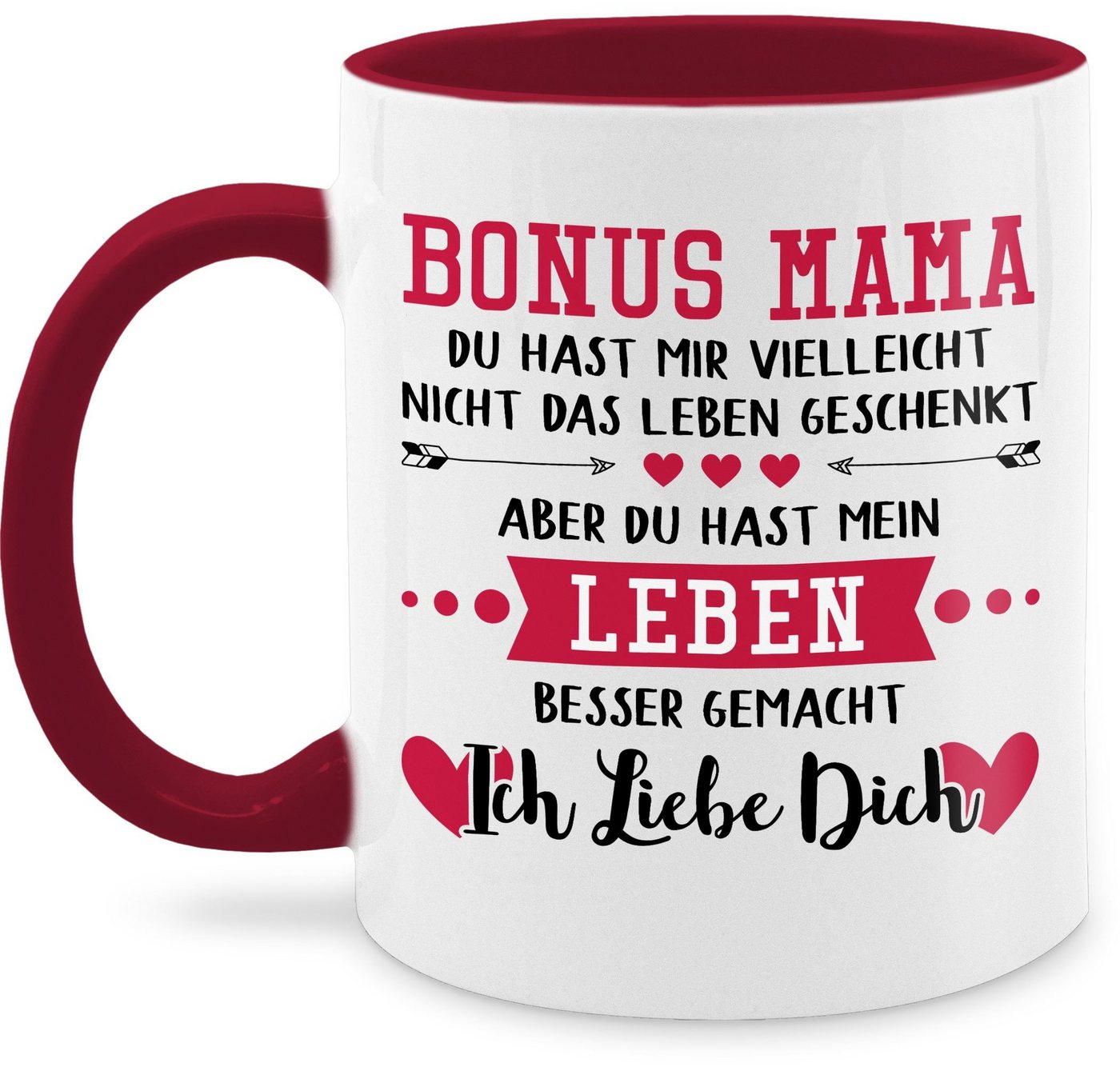 Shirtracer Tasse Bonus Mama Ich Liebe Dich Schwarz, Keramik, Mama von Shirtracer