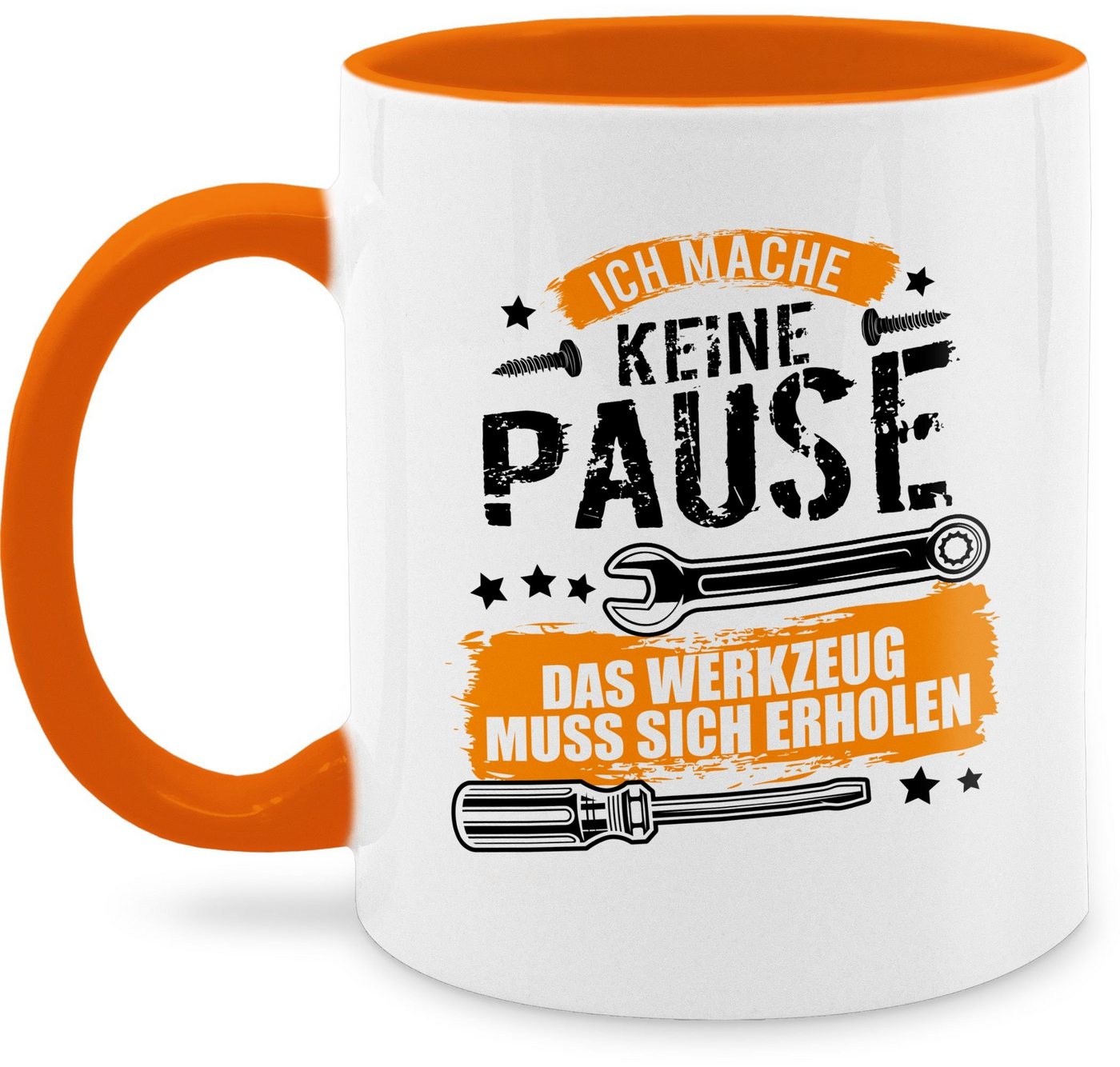 Shirtracer Tasse Ich mache keine Pause das Werkzeug muss sich erholen - Geschenk Handwe, Keramik, Statement Sprüche von Shirtracer