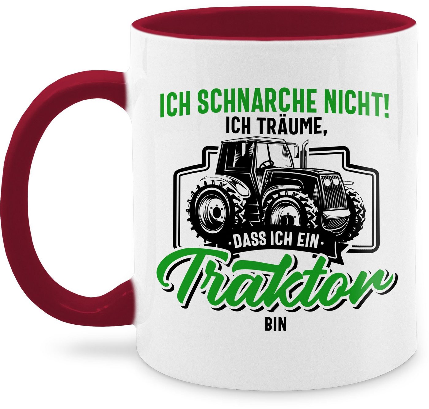 Shirtracer Tasse Ich schnarche nicht ich träume dass ich ein Traktor bin schwarz bunt, Keramik, Traktor von Shirtracer