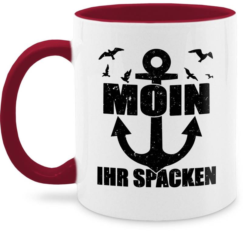 Shirtracer Tasse Moin ihr Spacken mit Anker - schwarz, Keramik, Statement von Shirtracer