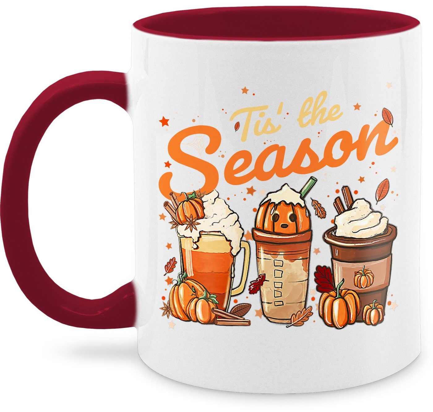 Shirtracer Tasse Pumpkin Kürbis Tis' the Season Herbst, Keramik, Halloween Tassen von Shirtracer