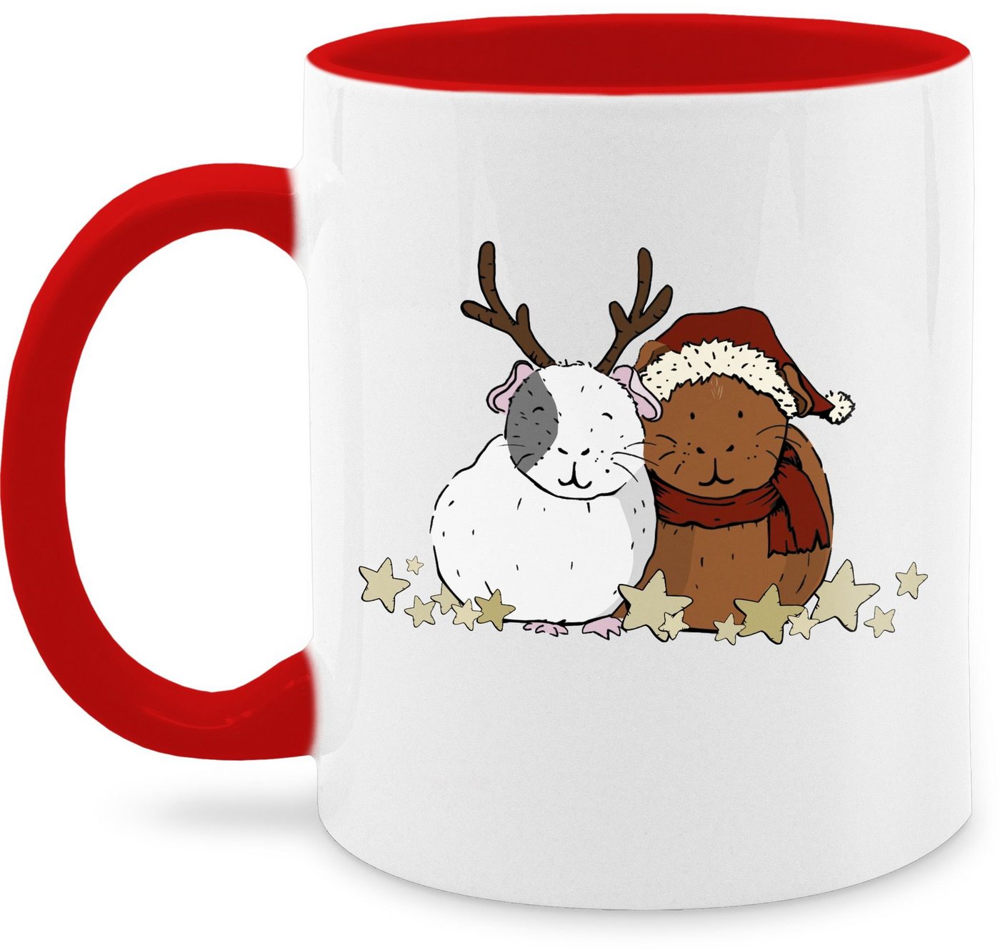 Shirtracer Tasse Weihnachtliche Meerschweinchen, Keramik, Weihnachtstasse von Shirtracer