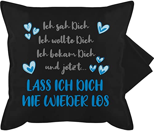 Kissenbezug - Partner Kissen Ideen - Ich sah Dich, ich wollte Dich, ich bekam Dich Geschenk Valentinstag Mann Valentinstaggeschenk Frauen Sie Ihn - 50 x 50 cm - Schwarz - valtentinstagsgeschenk von Shirtracer