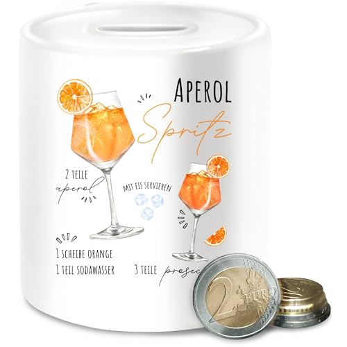 Spardose - Karneval & Fasching - Spardosen - Aperol Spritz Rezept I Lustig Geschenk Aperolfan Fanartikel - Unisize - Weiß - geldgeschenk Cocktail babyparty Faschings Rezepte Verkleidet fasnachts von Shirtracer
