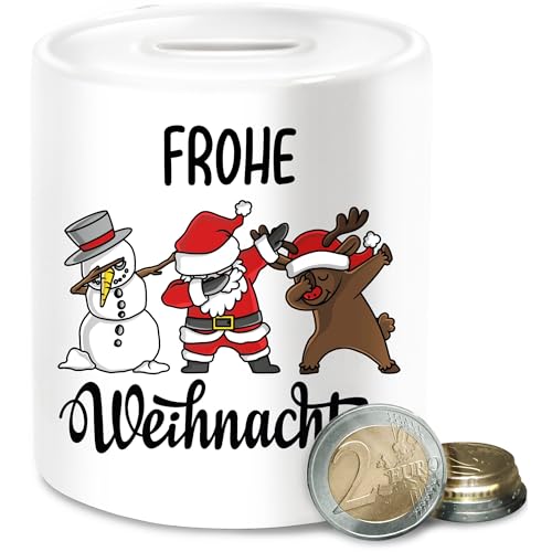 Spardose - Dabbing Frohe Weihnachten I Schneemann I Weihnachtsmann I Elch I Rentier I Weihnachtsmotiv - Unisize - Weiß - geldgeschenk weihnachtsgeldgeschenk Christmas Xmas rund Spardose - Dabbing Frohe Weihnachten I Schneemann I Weihnachtsmann I Elch I Rentier I Weihnachtsmotiv - Unisize - Weiß - geldgeschenk weihnachtsgeldgeschenk Christmas Xmas rund von Shirtracer