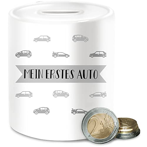 - Erwachsene - Spardose Mein erstes Auto I Sparbüchse Auto sparen I Geldgeschenk Auto - Unisize - Weiß - geldgeschenke dose Trinkgeld für spardosen autospardosen hochzeitsspardose erste Keramik von Shirtracer
