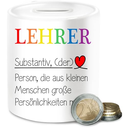 Spardose - Lehrer Definition | Abschiedsgeschenk Lehrer | Geschenk für Lehrer zum Abschied | Coole Lehrer Geschenke | Lehrer Geschenke - Unisize - Weiß - Teacher Gifts lehrern substantiv Schule von Shirtracer