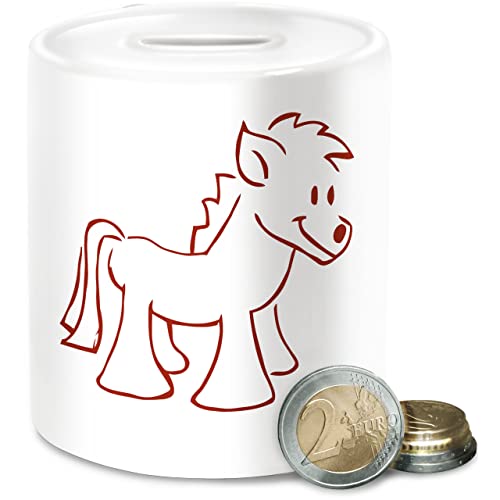 Spardose - Pferde - Pony I Pony reiten I Pony Geschenk Pferd - Unisize - Weiß - mädchen mit REIT sprüche Reiter spardose￼ Namen pferdebesitzer Pferdefreunde Horse für Pferde-Print von Shirtracer