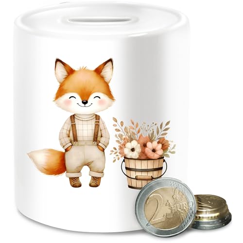 Spardose - Spardosen - Süßer Fuchs mit Blumen | Herbstliches Baby und Kinder Motiv | Geschenkidee Kinder Halloween | Niedliches Design für den Herbst - Unisize - Weiß - Spooky Season Kita Spardose - Spardosen - Süßer Fuchs mit Blumen | Herbstliches Baby und Kinder Motiv | Geschenkidee Kinder Halloween | Niedliches Design für den Herbst - Unisize - Weiß - Spooky Season Kita von Shirtracer
