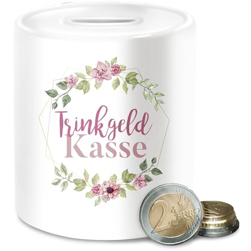 Spardose - Trinkgeldkasse Tip Trinkgeld - Unisize - Weiß - trinkgeldkaasse Geschenk Friseurin kaffeekasse Kranz Boho spardosen dose Geschenke für frisöre kaffeekassen arztpraxis sparbüchse von Shirtracer