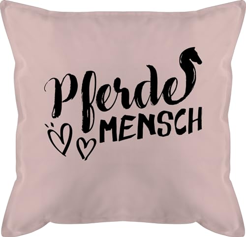 Shirtracer Kissen 50x50 - Pferde - Pferdemensch - 50 x 50 cm - Hellrosa - sprüche reiten Geschenk+für+pferdeliebhaber Geschenk für mädchen mit pferden Reiter Geschenke Namen Pferd reitsachen von Shirtracer