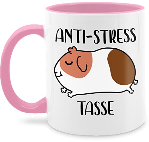 Tasse Tassen 325ml - Statement Sprüche - Anti Stress Meerschweinchen - 325 ml - Rosa - antistresstasse spruchtasse sarkasmus stres kaffeetasse meerschweinchentasse spruchtassen spruch antistress von Shirtracer