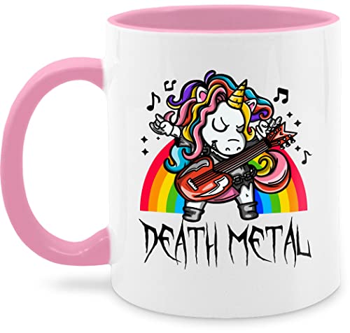 Tasse Tassen 325ml - Statement - Death Metal Einhorn - Unicorn - 325 ml - Rosa - büro kaffetassen sprüche statements band nur noch eine pflanze kaffeetasse heavy teetasse wärmende groß von Shirtracer