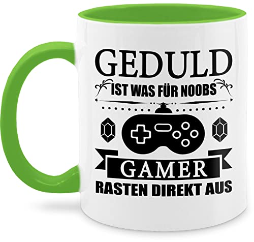 Tasse Tassen 325ml - Statement Sprüche - Geduld ist was für Noobs - Gamer rasten direkt aus - 325 ml - Hellgrün - gamertasse spruchtasse sarkasmus gaming kaffetassen zocker geschenk spruchtassen von Shirtracer