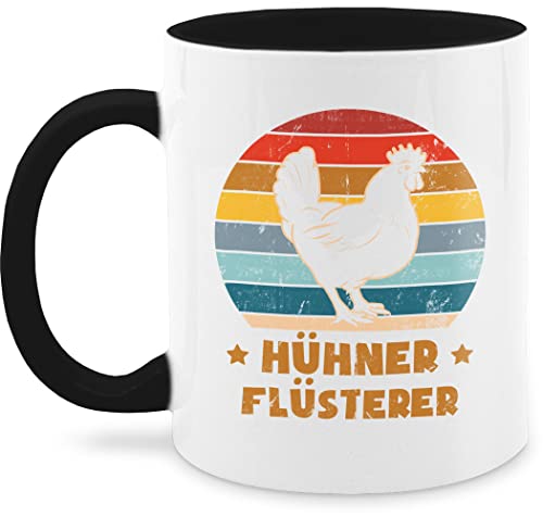 Tasse Tassen 325ml - Statement - Hühner Flüsterer Vintage - 325 ml - Schwarz - kaffeetasse huhn haferl kaffetassen coffee cup sprüche statements nur noch eine pflanze kaffeetassen teetasse kaffee von Shirtracer