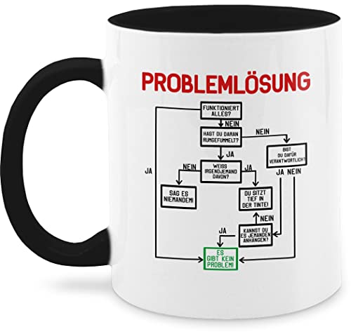 Tasse Tassen 325ml - Statement - Problemlösung - 325 ml - Schwarz - büro ingenieur kaffeetasse 2-farbige lustige geschenke für kollegen sprüche arbeit kaffee geschenk kollege problemlösungen von Shirtracer