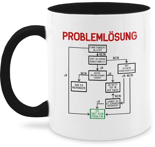 Tassen 325ml - Statement - Tasse Problemlösung I Bürotassen I Tasse mit Spruch Lustig Arbeit Sprüche I Witzig Tasse Arbeitskollege I Job I Büro - 325 ml - Schwarz - ingenieur cup statement-tasse von Shirtracer