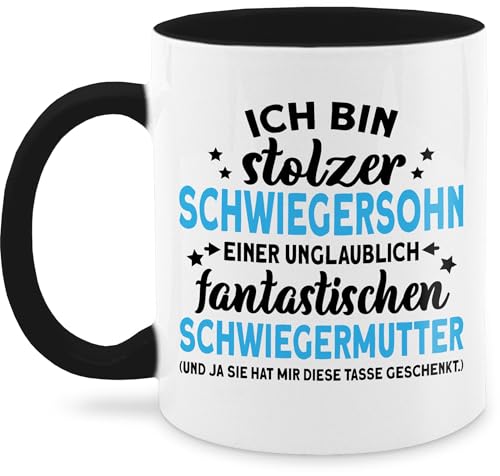 Tasse Tassen 325ml - Statement Sprüche - Stolzer Schwiegersohn einer fantastischen Schwiegermutter - 325 ml - Schwarz - geschenke für schwiegersöhne spruchtasse sarkasmus bester kaffeetasse den von Shirtracer