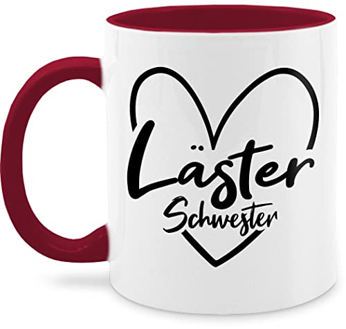 Tasse Tassen 325ml - Freundschaft - Läster Schwester Herz - 325 ml - Bordeauxrot - geschenk nur noch eine pflanze teetasse kaffee wärmende milchkaffee von Shirtracer