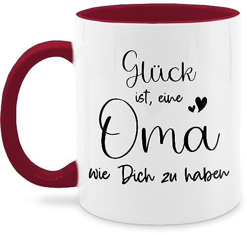 Tasse Tassen 325ml - Großmutter - Glück ist, eine Oma wie Dich zu haben - 325 ml - Bordeauxrot - omilein beste omi geschenk ist q9061 muttertag bestes für omas nur noch pflanze geschenke fuer von Shirtracer