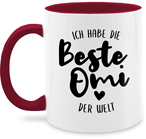 Tasse Tassen 325ml - Großmutter - Ich habe die beste Omi der Welt - Oma Geschenk - 325 ml - Bordeauxrot - schokotasse für geschenke kaffeetasse tag omas weihnachten geschenkideen ist oma-tasse von Shirtracer