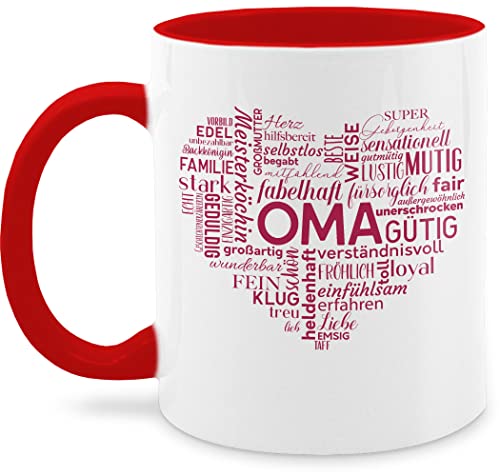 Tasse Tassen 325ml - Oma Großmutter - Oma Wortwolke - 325 ml - Rot - kaffeetasse geschenk für omilein omi nur noch eine pflanze omas teetasse geschenke groß fuer omis beste geschenkideen von Shirtracer