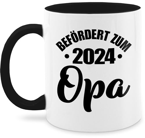 Tasse Tassen 325ml - Großvater - Befördert zum Opa 2024 - Geburtsverkündung Du wirst Opa - 325 ml - Schwarz - geschenke 2022 kaffeetasse werden geschenk zu teetasse für nur noch eine pflanze von Shirtracer