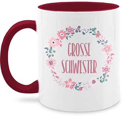 Tasse Tassen 325ml - & Bruder Geschenk - Große Schwester - Schwesterherz - 325 ml - Bordeauxrot - big sis geschwister grose schwestern geschwisterliebe schwer groß sister grosse "grosse großer von Shirtracer