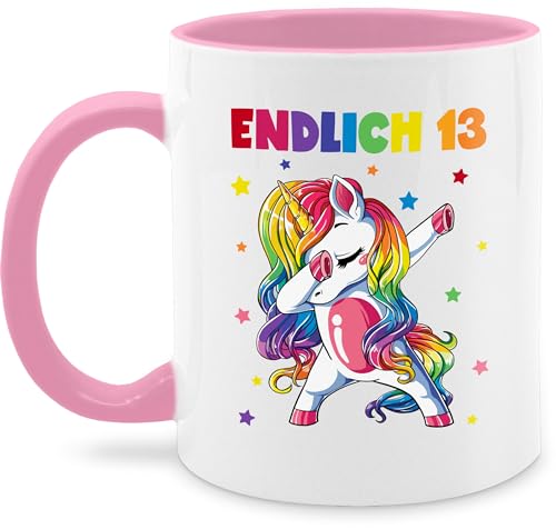 Tasse Tassen 325ml - 13. Geburtstag - Endlich 13 Jahre - Dreizehn Jahre Dabbing Einhorn - 325 ml - Rosa - geschenke zum von Shirtracer