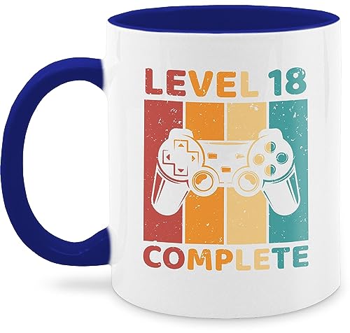 Tasse Tassen 325ml - 18. Geburtstag - Level 18 Complete - 18 Freigeschalten Unlocked Completed - Zocker Gamer - 325 ml - Dunkelblau - 18ten zum volljährigkeit (18) 18-18.geburtstag 18-geburtstag von Shirtracer