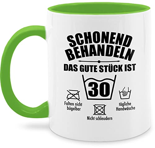 Tasse Tassen 325ml - 30. Geburtstag - Schonend behandeln das gute Stück ist dreißig - 325 ml - Hellgrün - 30 30ter 30iger 30.geburtstag 1993 30ten jahre geschenk zum er jährigen geschenke von Shirtracer