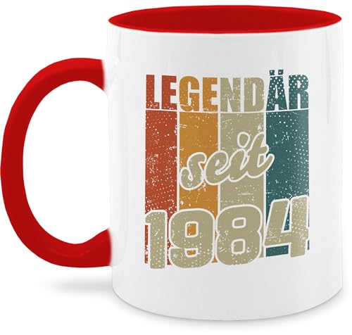 Tasse Tassen 325ml - 40. Geburtstag - Legendär seit 1984 - Vintage Farben - 325 ml - Rot - kaffeebecher 40 40.geburtstag zum frauen 40er firrzich 40igster lustiges geschenk von Shirtracer