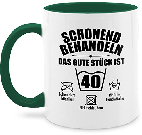 Tasse Tassen 325ml - 40. Geburtstag - Schonend behandeln das gute Stück ist vierzig - 325 ml - Petrolgrün - 40 er zum geschenk 40er 40ste jahre kreative ideen glückwunsch gag geschenke von Shirtracer